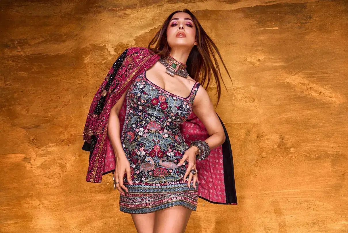 Malaika Arora Looks Like a Bombshell in Anita Dongre Embroidered Dress