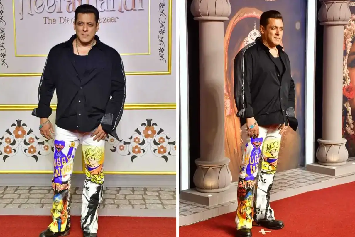 Salman Khan's Quirky 'Dragon Ball Z' Pants Steals Limelight at the Premiere of 'Heeramandi'