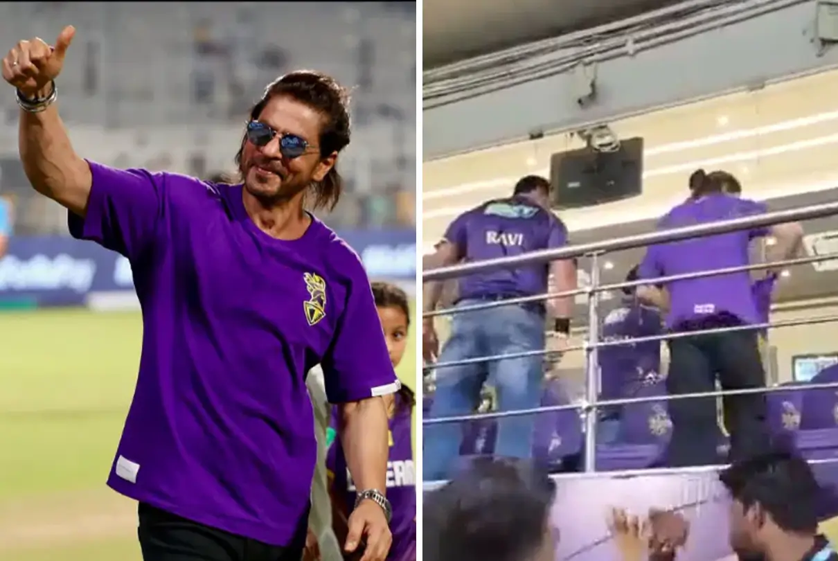 Shah Rukh Khan Wins Hearts As He Picks Up Fallen KKR Flags after IPL Match of Last Night In Kolkata