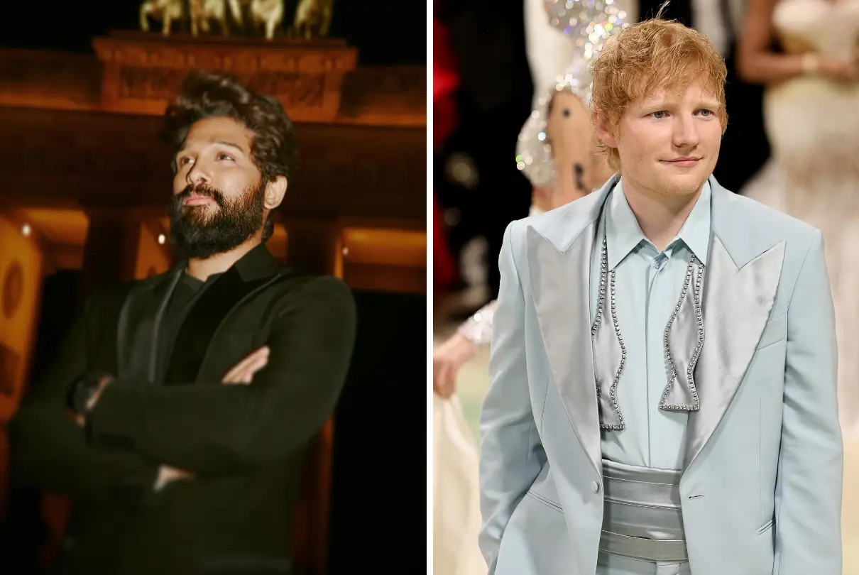 Pushpa 2: Following David Warner, Allu Arjun Encounters Another Superfan in 'Shape of You' Singer Ed Sheeran, Attempting to Replicate Pushparaj's Step!